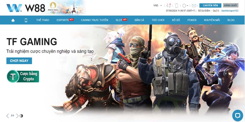  Cá độ W88 Esports đang là sảnh game gây sốt trên thị trường giải trí trực tuyến